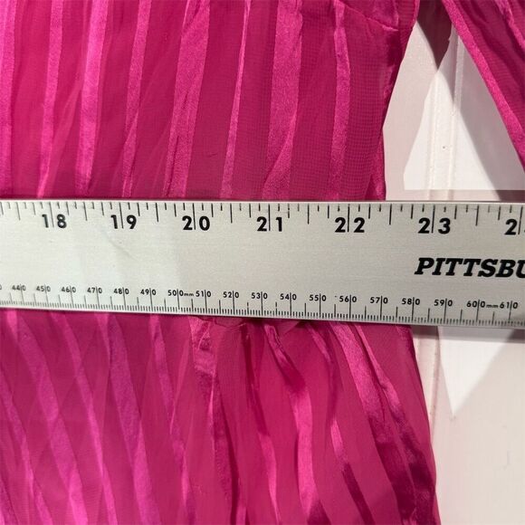 Fashion Bug Sheer Pink Ruffle Blouse 2X Whimsigoth Romantic Fairycore Tie Front - Picture 6 of 8